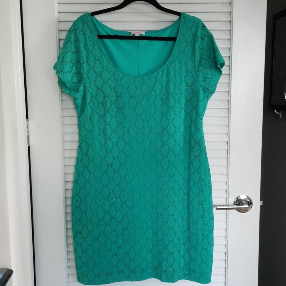 Turquoise Laser Cut Dress